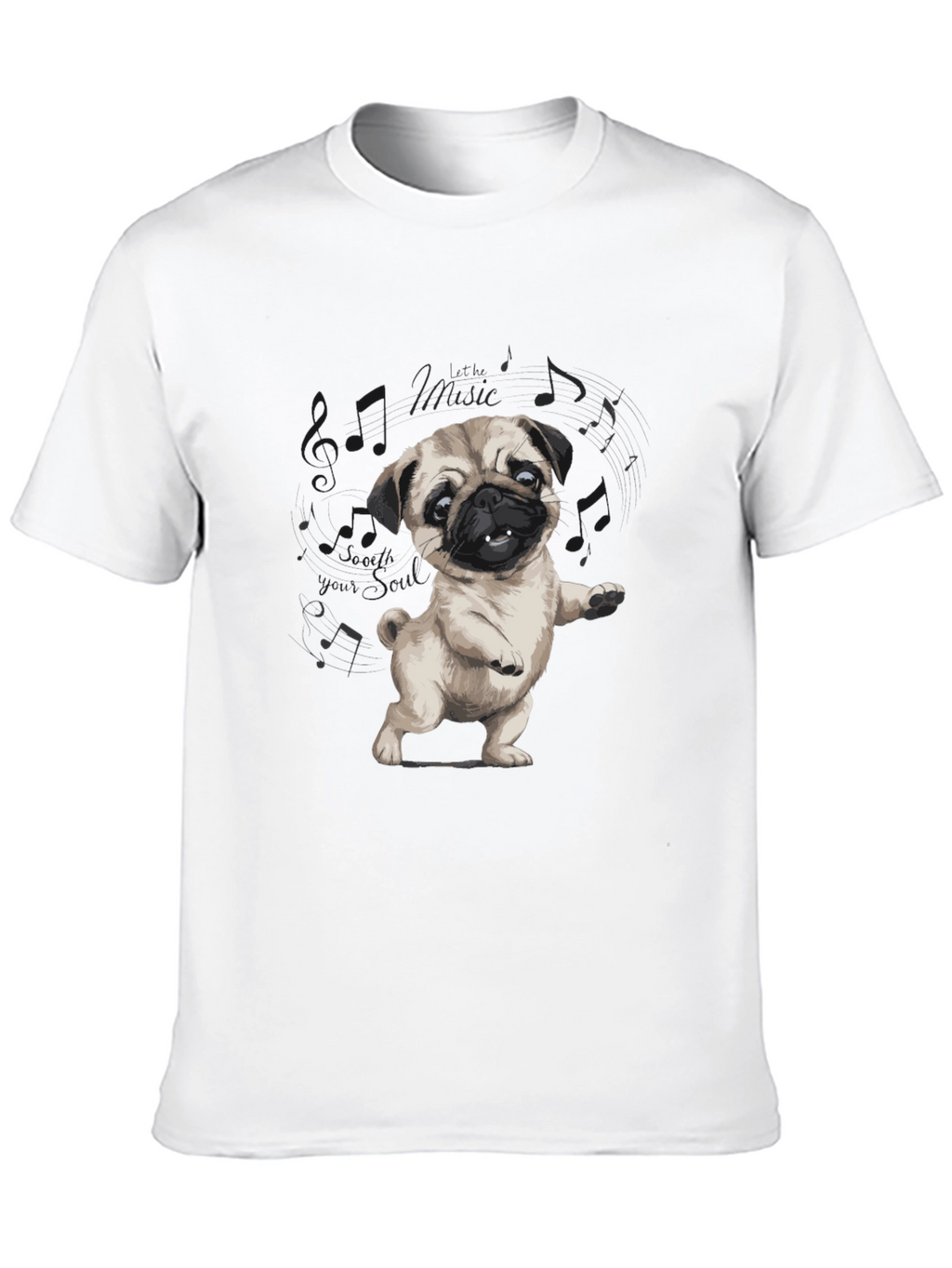 Dancing Pug Black T-Shirt