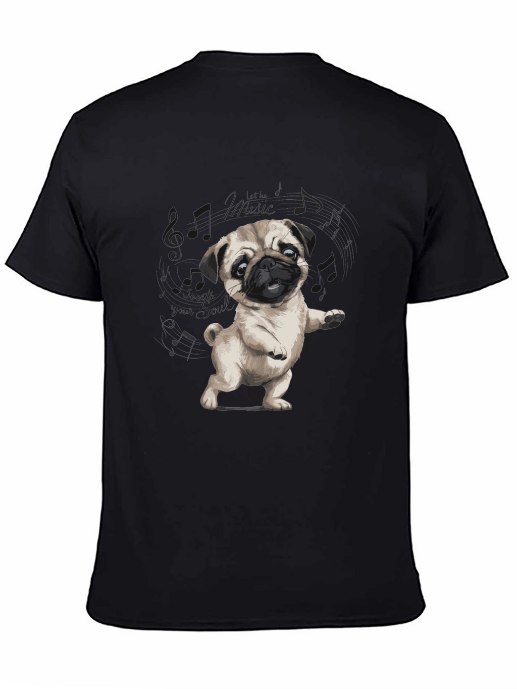 Dancing Pug Black T-Shirt