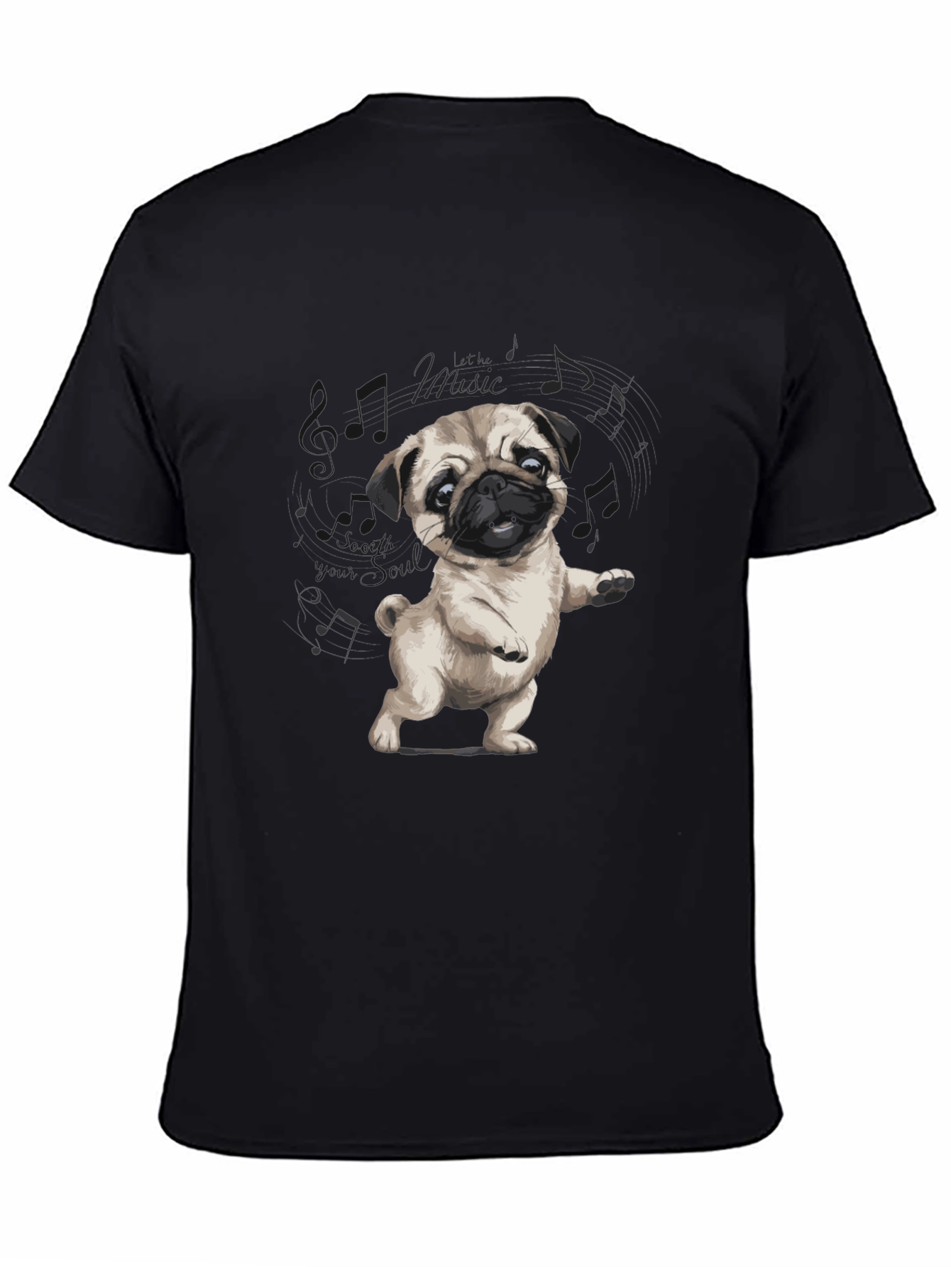 Dancing Pug Black T-Shirt