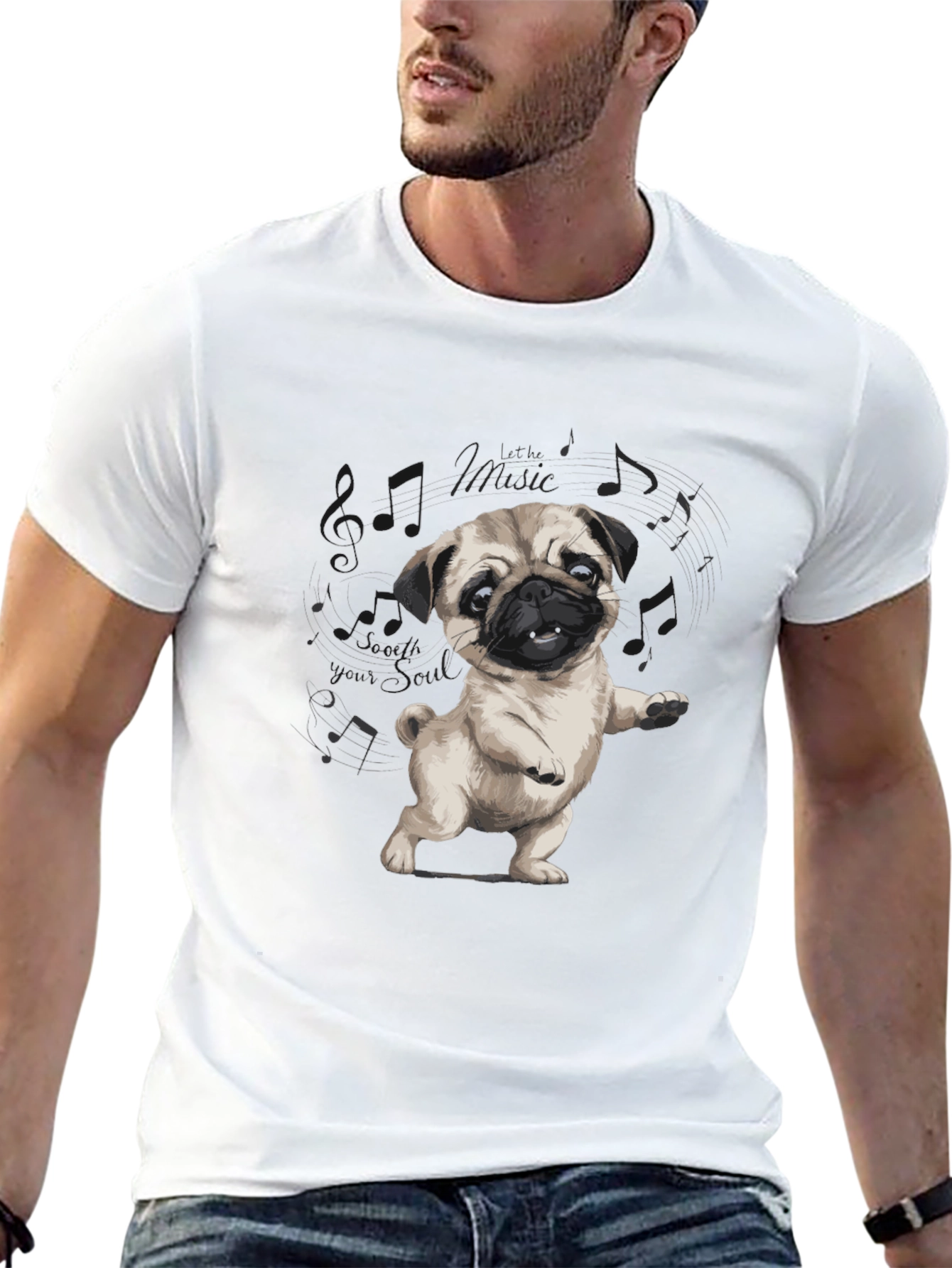 Dancing Pug Black T-Shirt