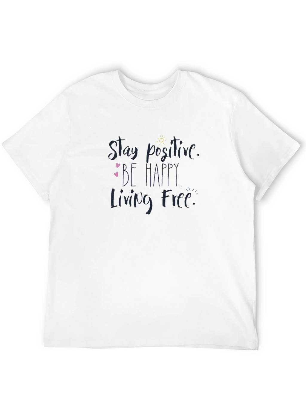 Stay Positive Graphic Tee - Black Cotton T-Shirt