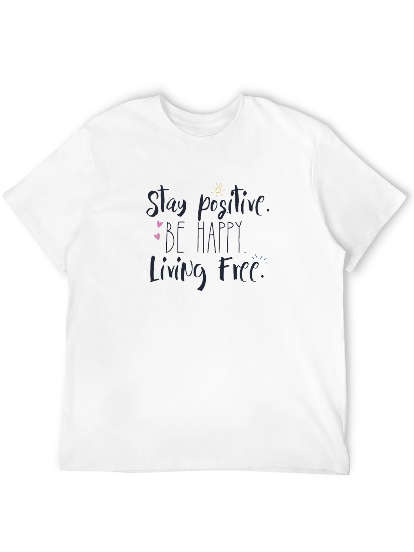 Stay Positive Graphic Tee - Black Cotton T-Shirt
