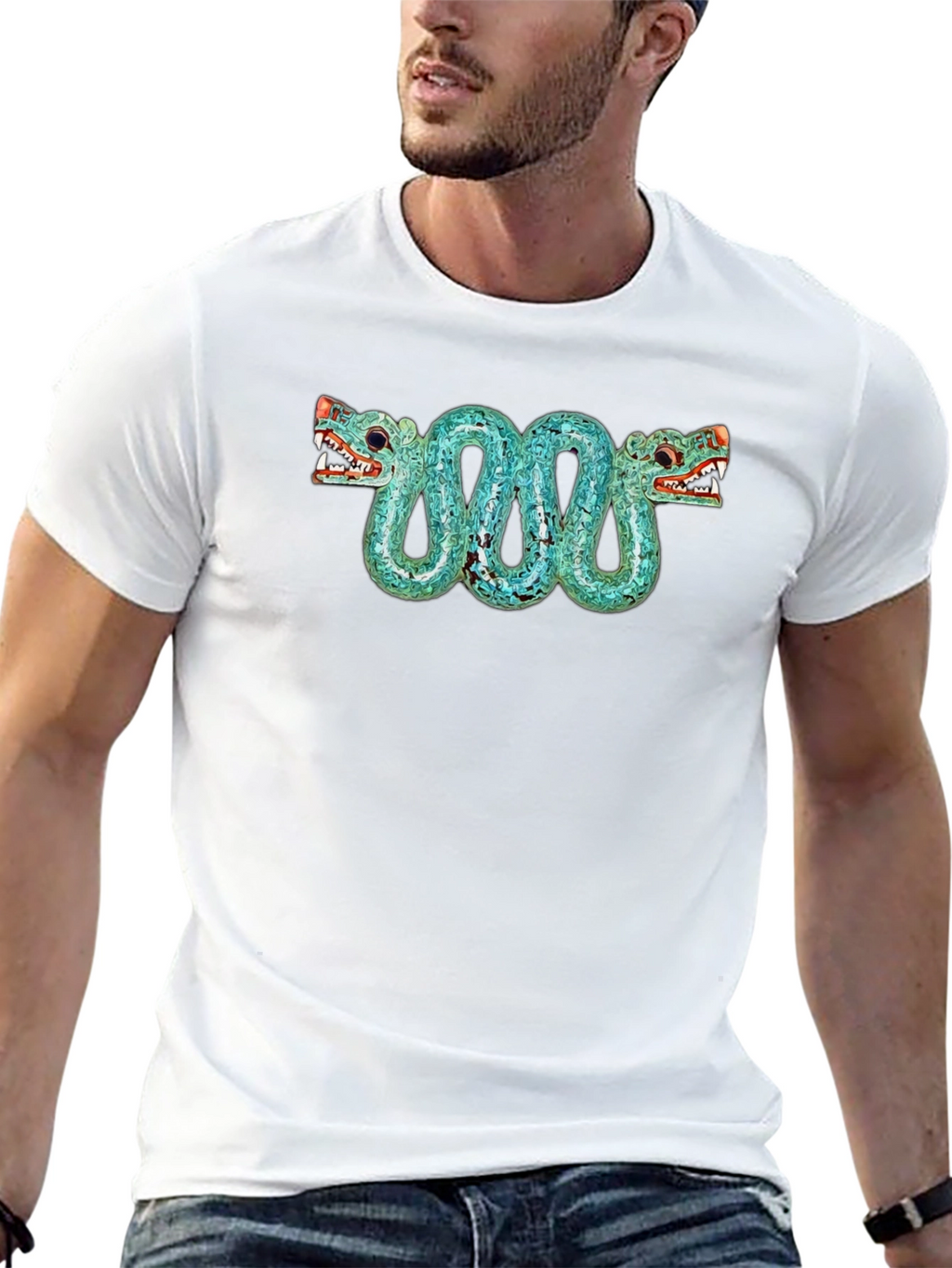 Aztec Serpent T-Shirt - Black Graphic Tee