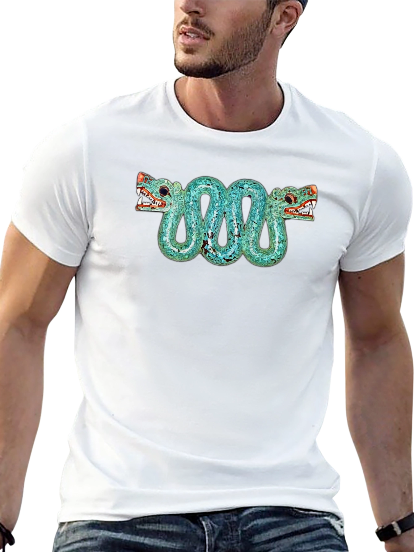 Aztec Serpent T-Shirt - Black Graphic Tee