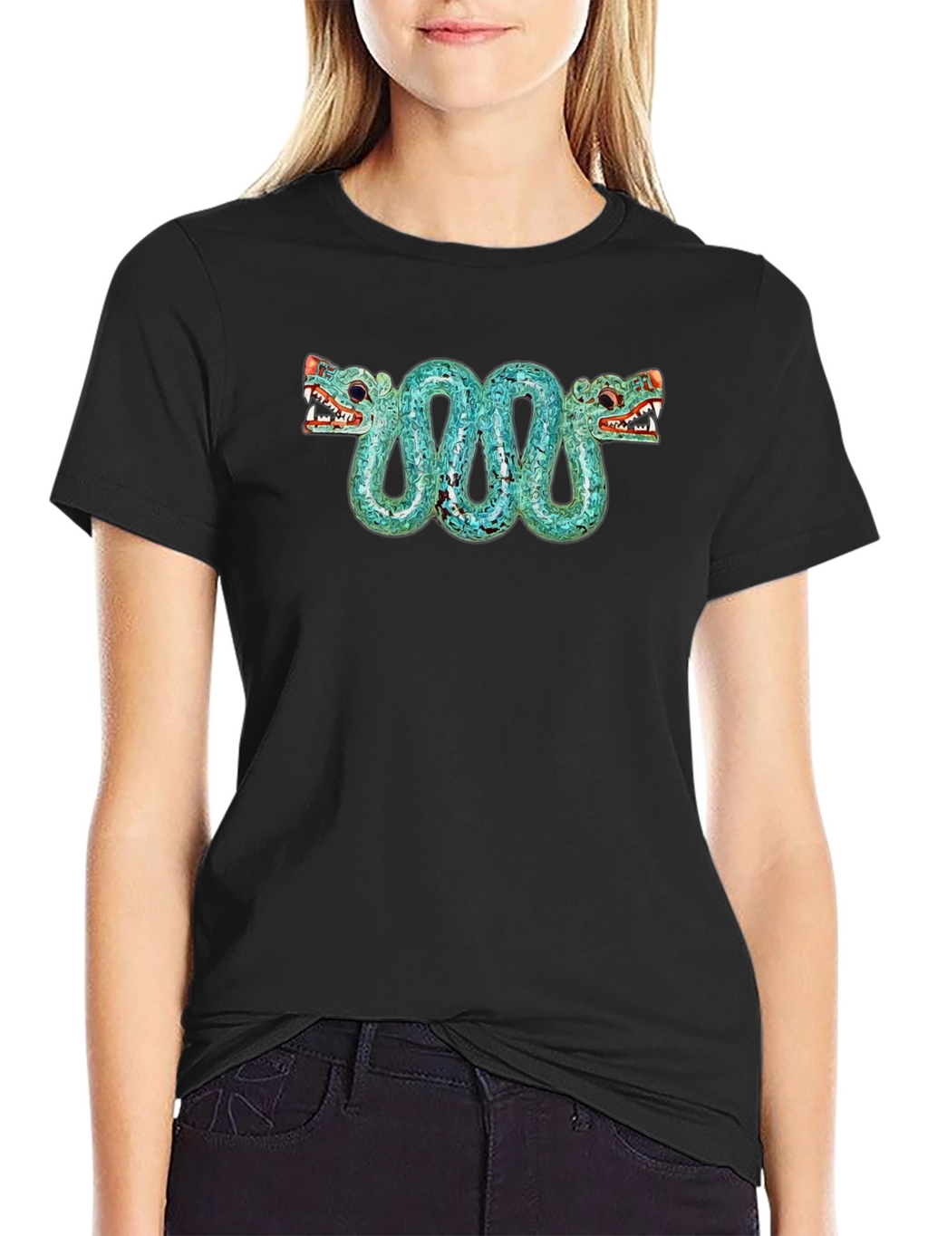 Aztec Serpent T-Shirt - Black Graphic Tee