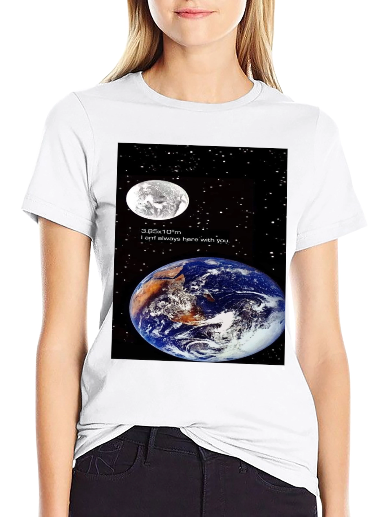 Earth & Moon Graphic T-Shirt - Space Lovers Tee