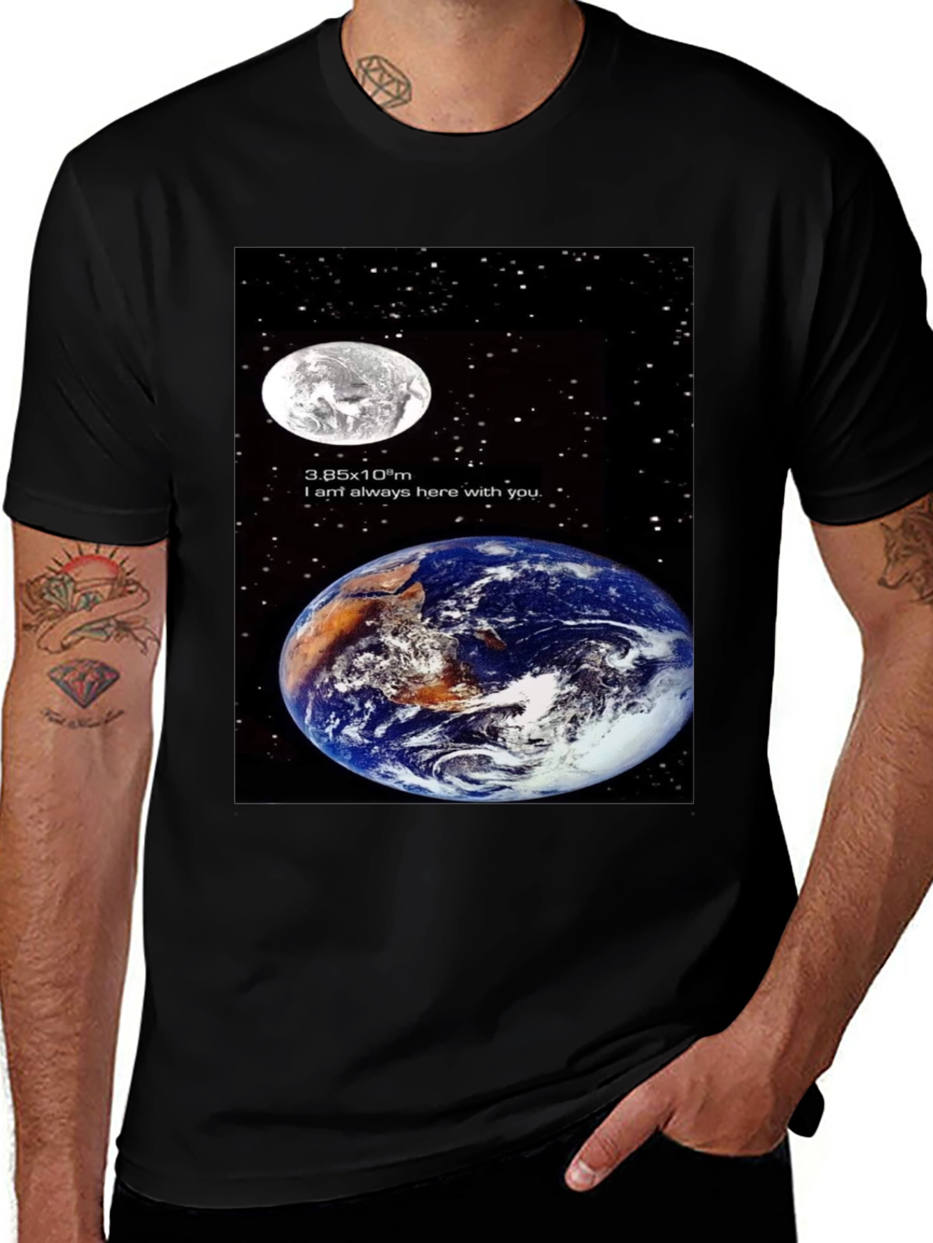 Earth & Moon Graphic T-Shirt - Space Lovers Tee