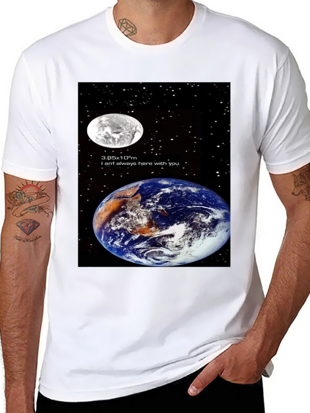 Earth & Moon Graphic T-Shirt - Space Lovers Tee