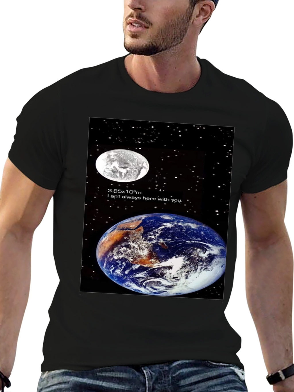 Earth & Moon Graphic T-Shirt - Space Lovers Tee