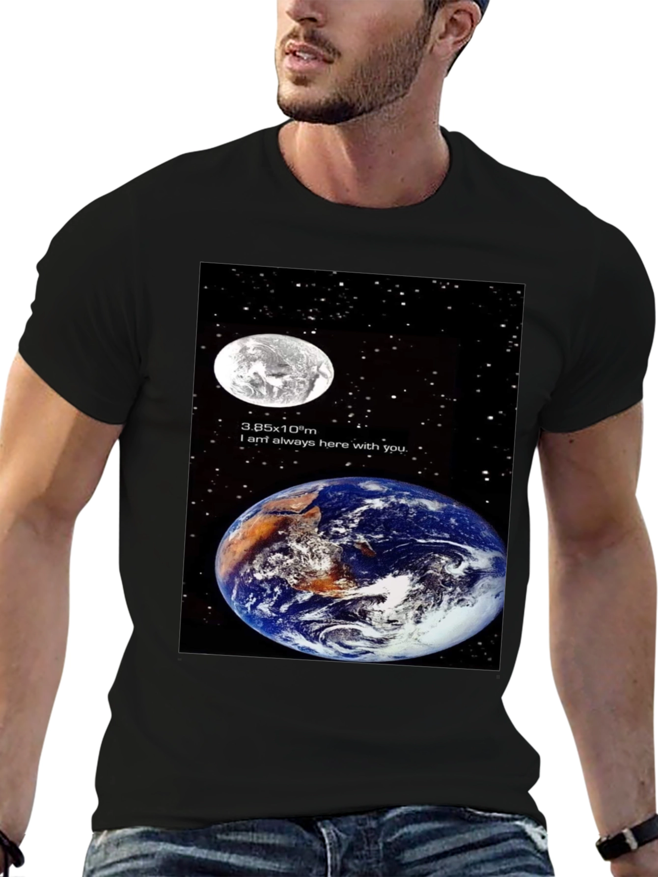 Earth & Moon Graphic T-Shirt - Space Lovers Tee