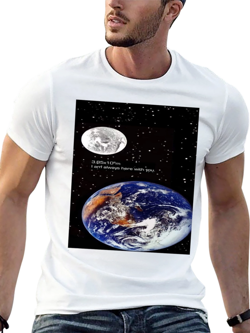 Earth & Moon Graphic T-Shirt - Space Lovers Tee