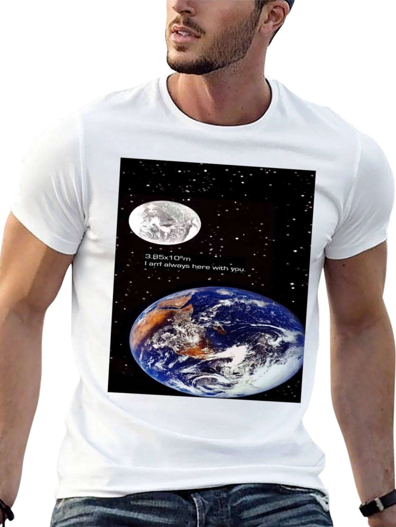 Earth & Moon Graphic T-Shirt - Space Lovers Tee