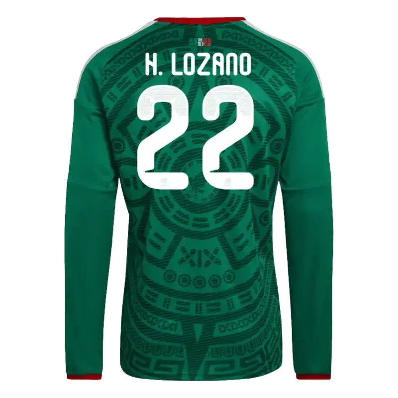 Hirving Lozano 2026 Mexico Long Sleeve Home Jersey Back
