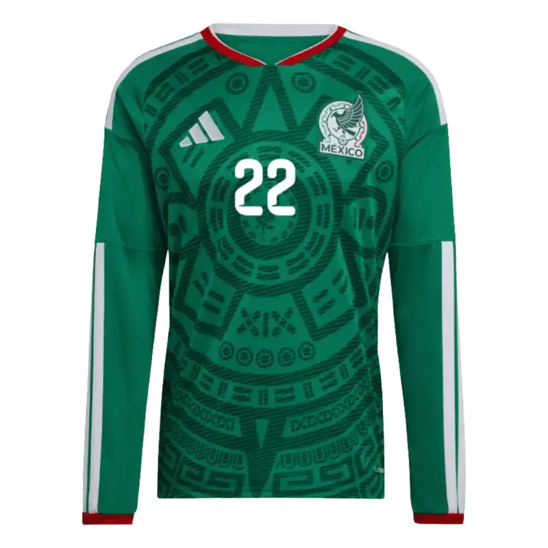 Hirving Lozano 2026 Mexico Long Sleeve Home Jersey Front
