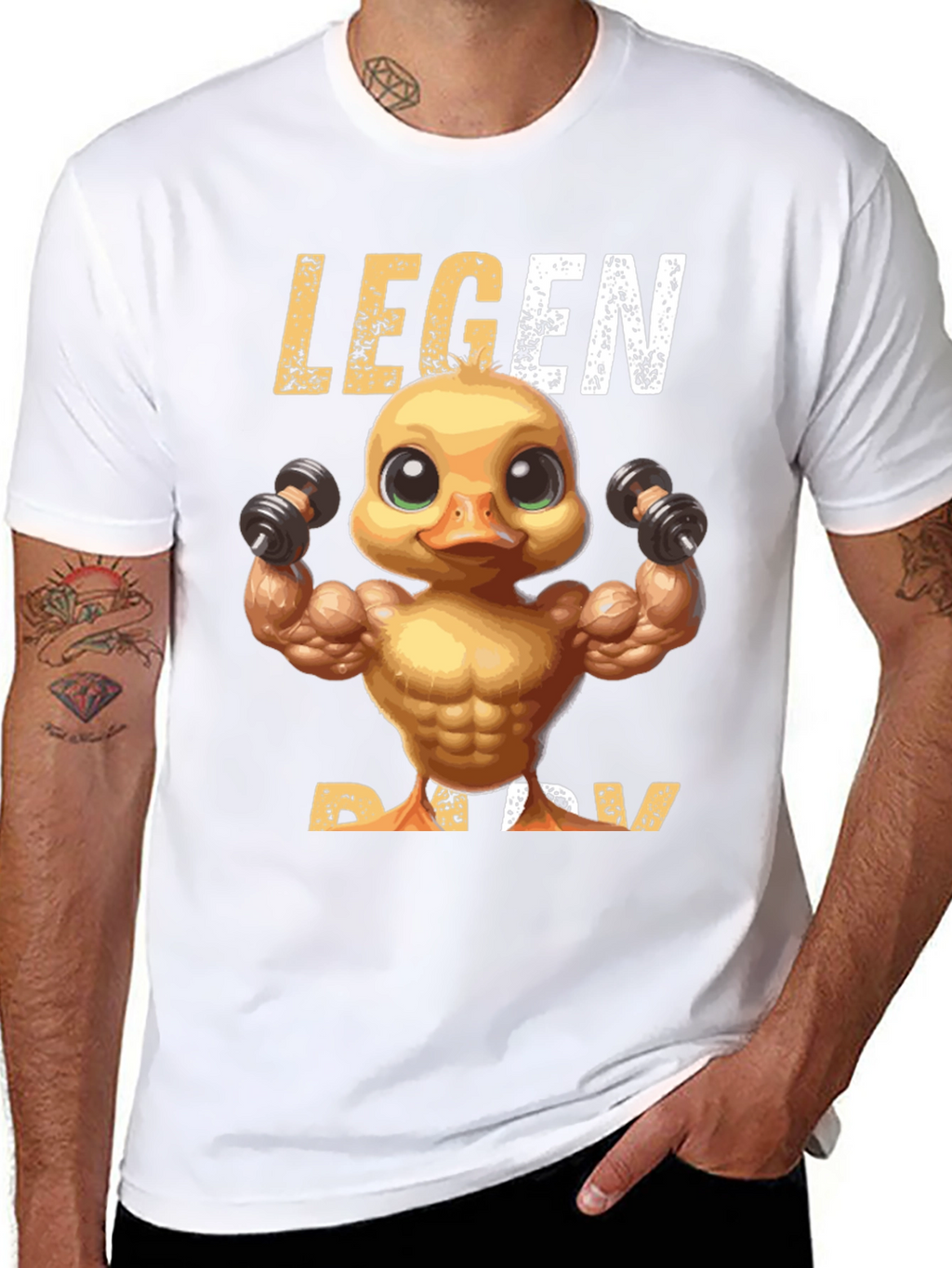 Legend Ducky T-Shirt - Workout Duck Design