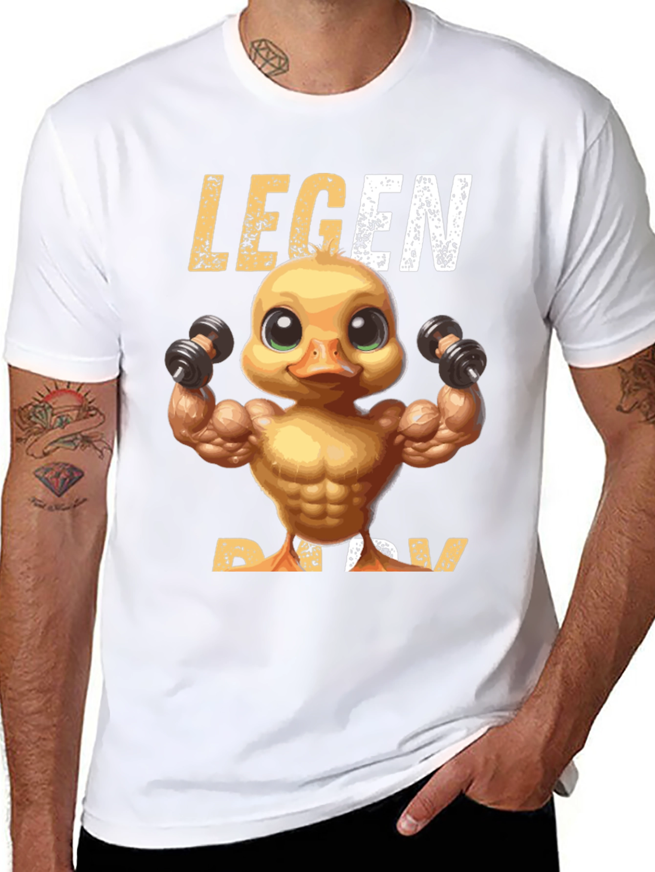 Legend Ducky T-Shirt - Workout Duck Design