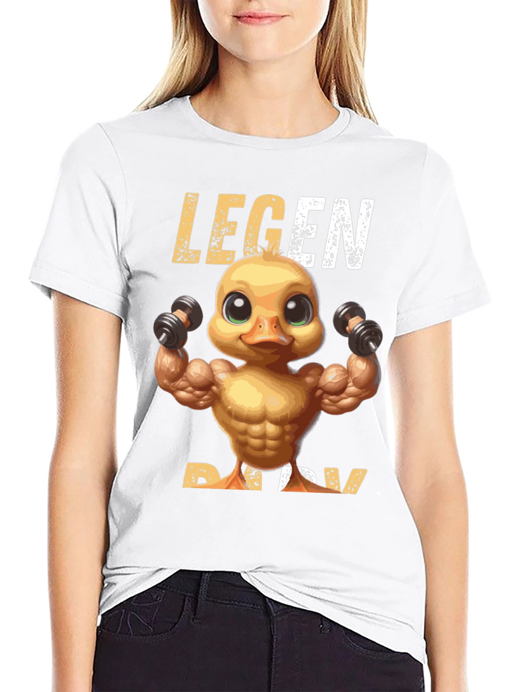 Legend Ducky T-Shirt - Workout Duck Design
