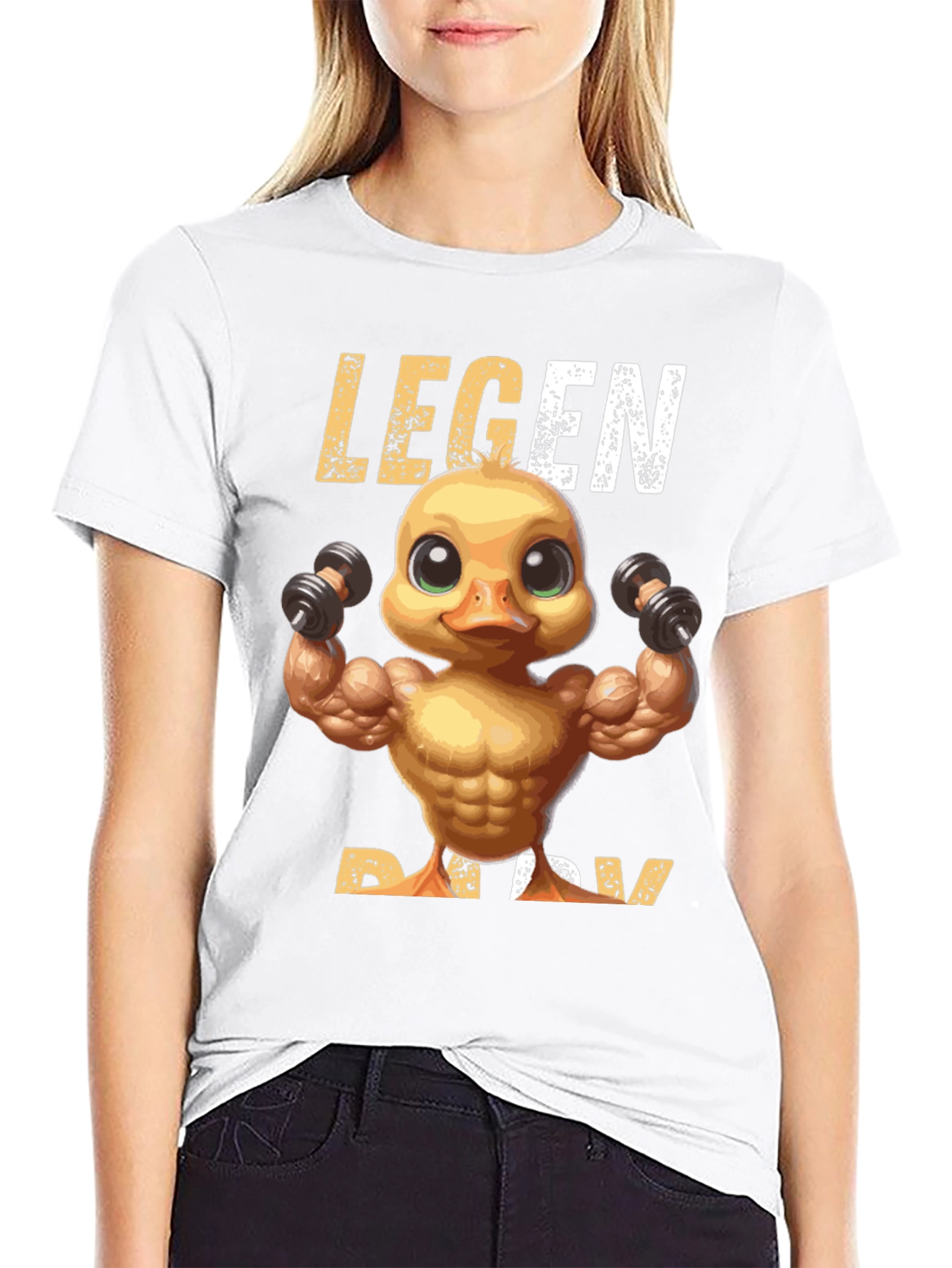 Legend Ducky T-Shirt - Workout Duck Design