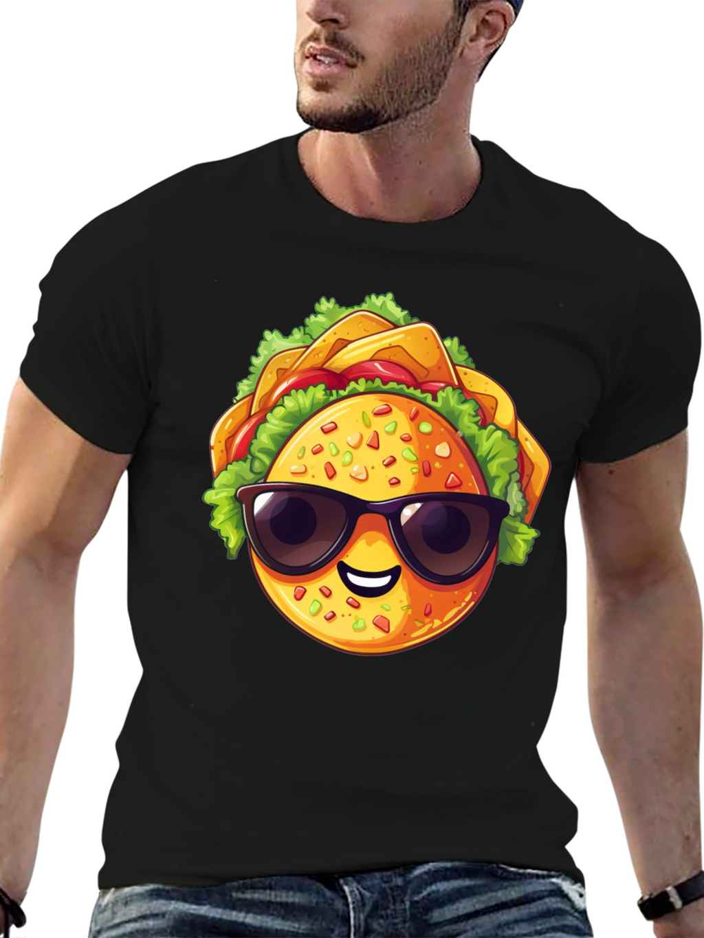 Cool Taco Graphic T-Shirt - Stylish Black Tee