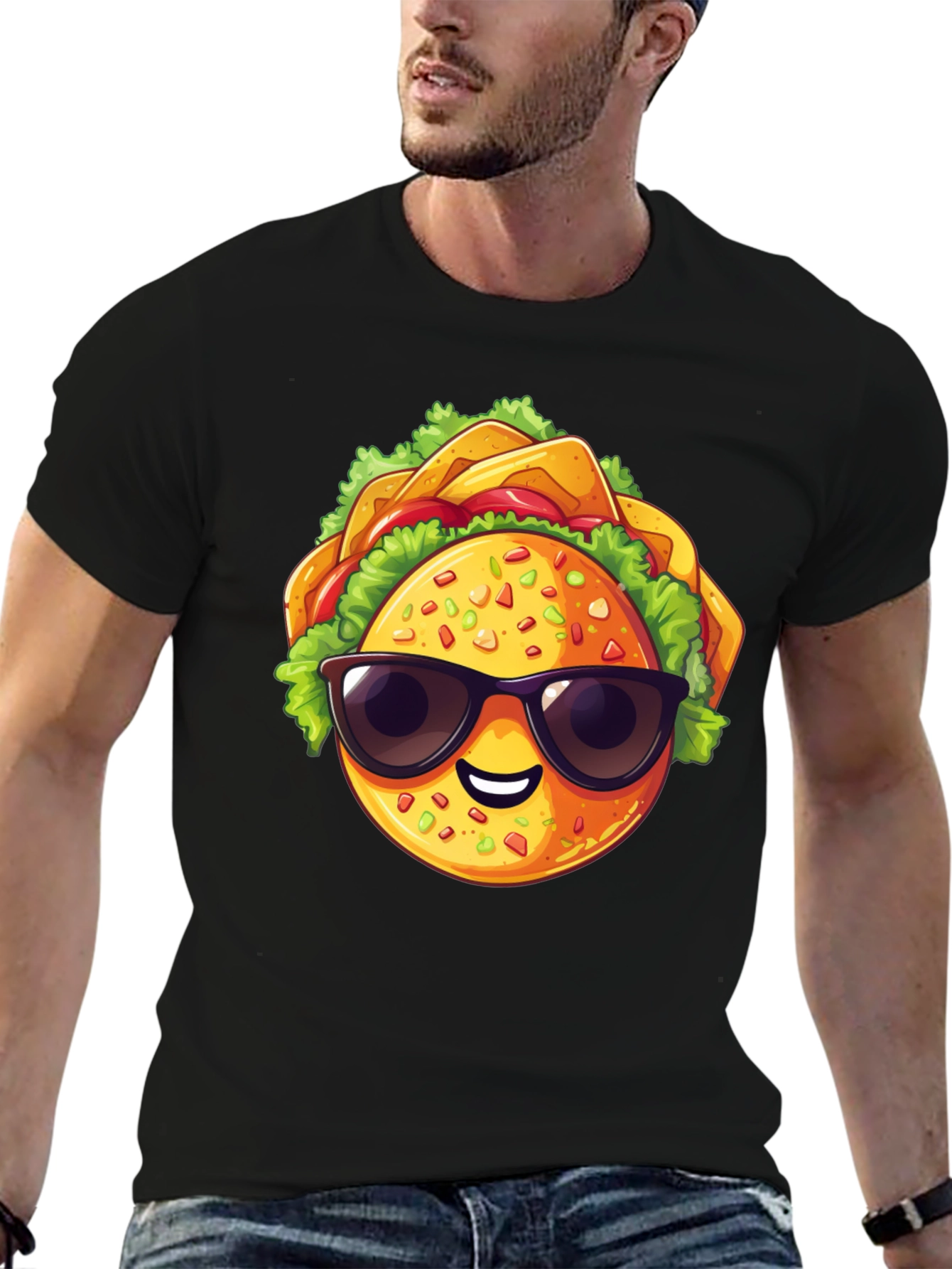 Cool Taco Graphic T-Shirt - Stylish Black Tee