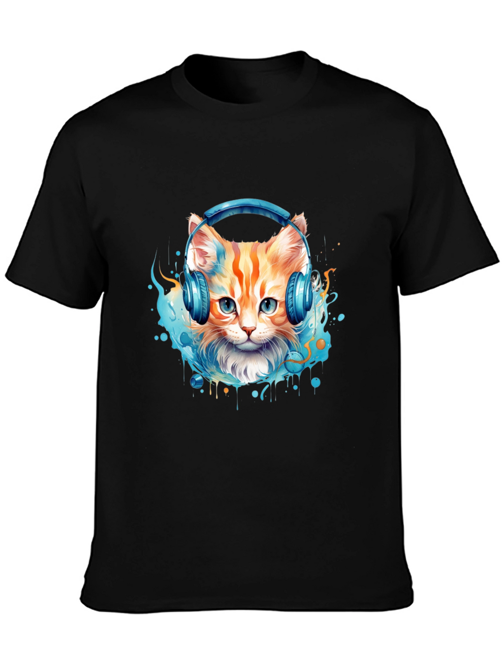 Cool Cat Headphones Graphic Tee