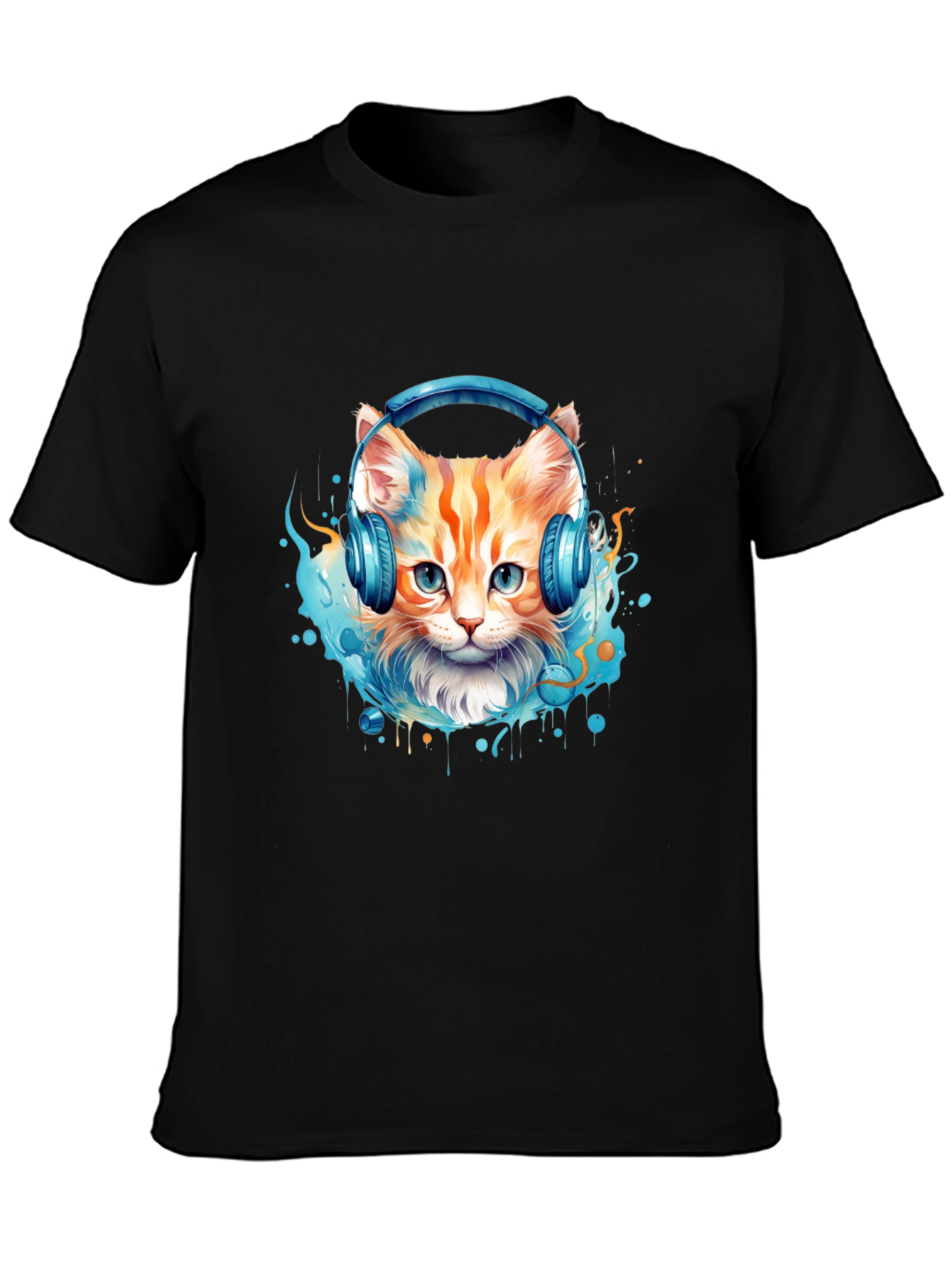 Cool Cat Headphones Graphic Tee