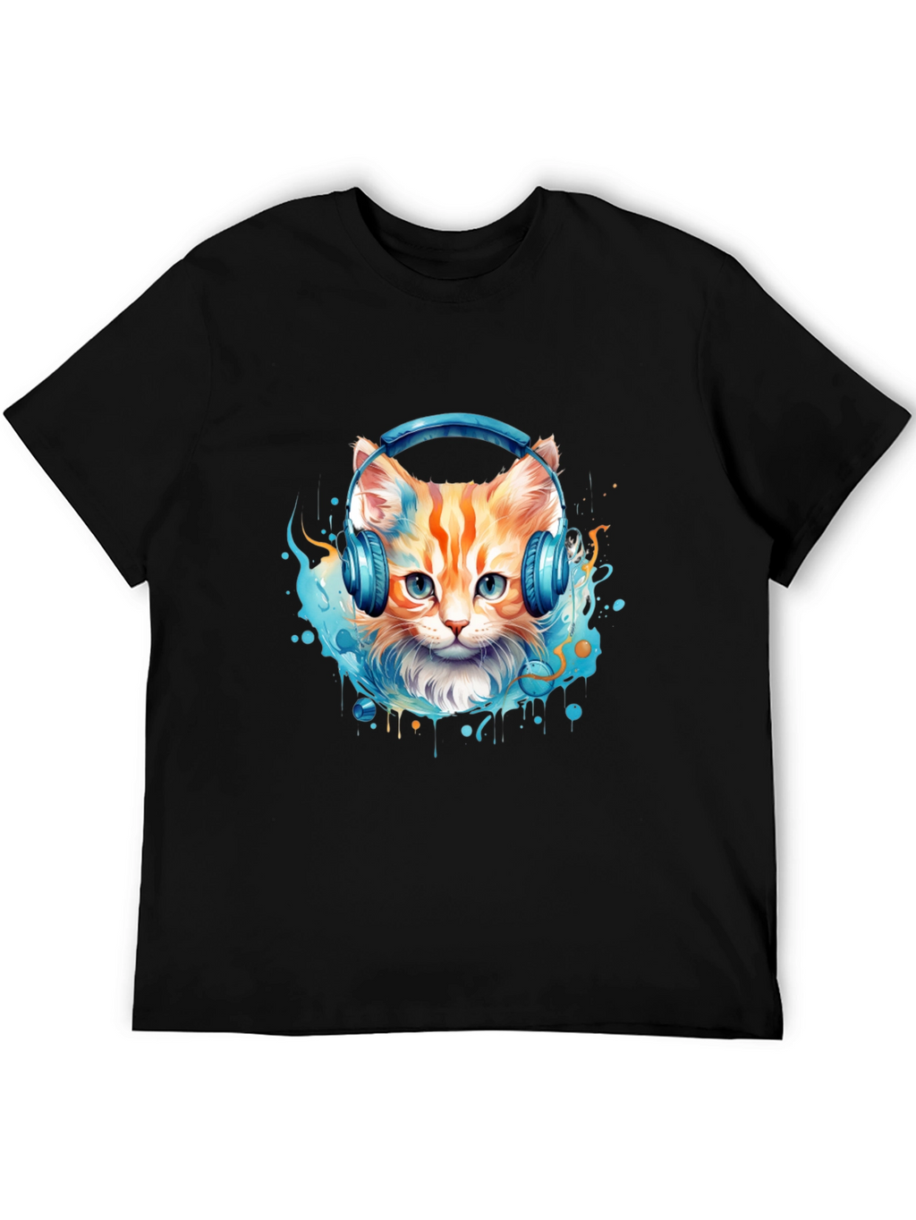 Cool Cat Headphones Graphic Tee
