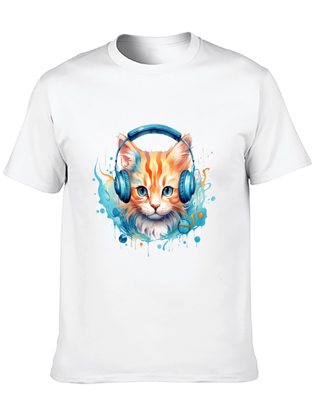 Cool Cat Headphones Graphic Tee