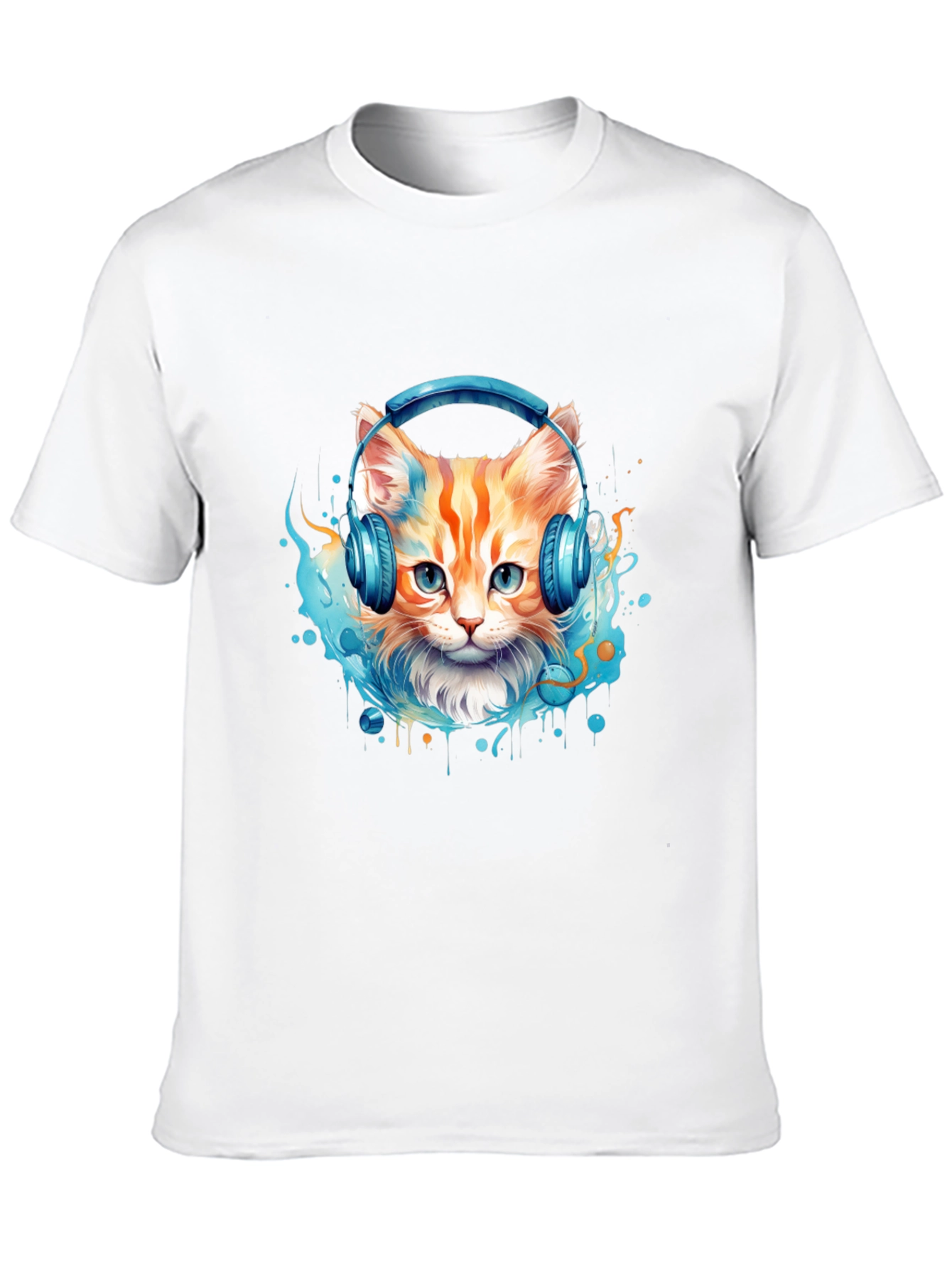 Cool Cat Headphones Graphic Tee