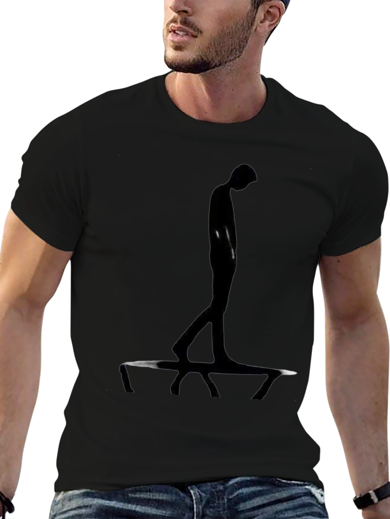 Silhouette Graphic Tee - Modern Black T-Shirt