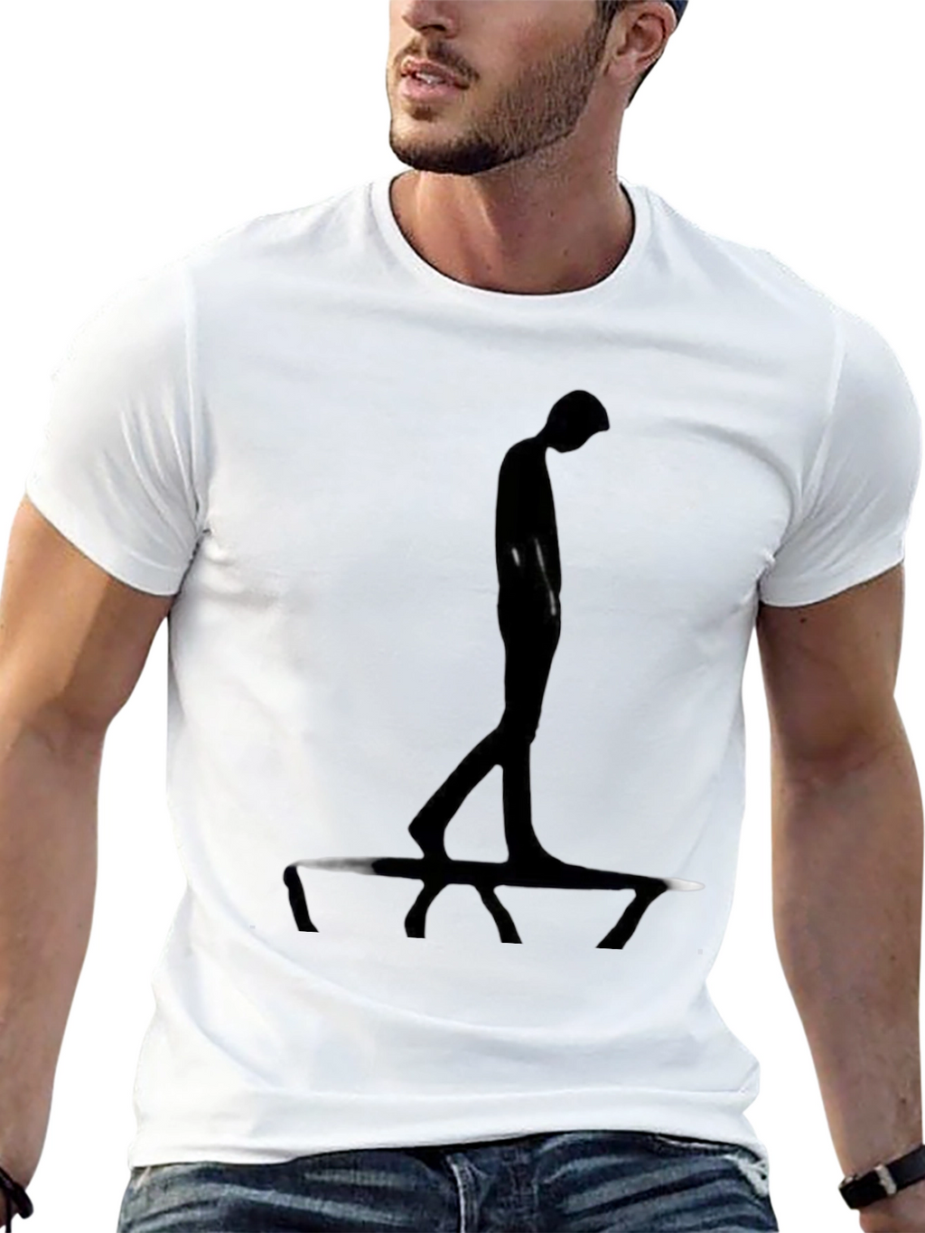 Silhouette Graphic Tee - Modern Black T-Shirt