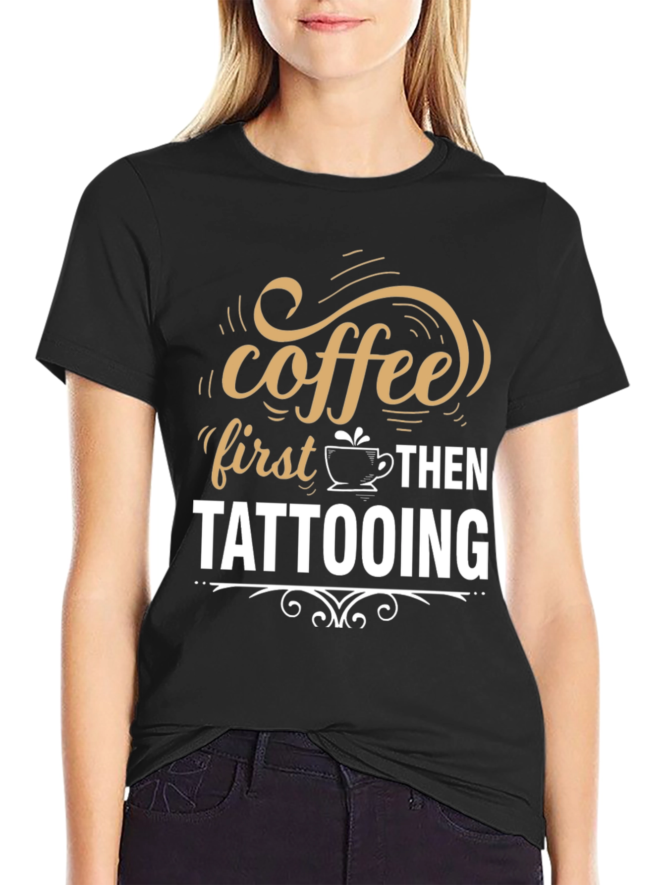 Coffee First Then Tattooing Graphic T-Shirt