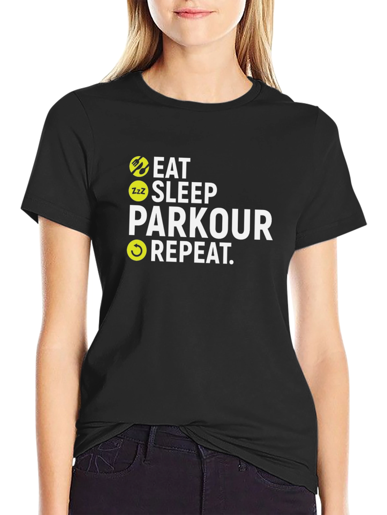 Eat Sleep Parkour Repeat Black T-Shirt