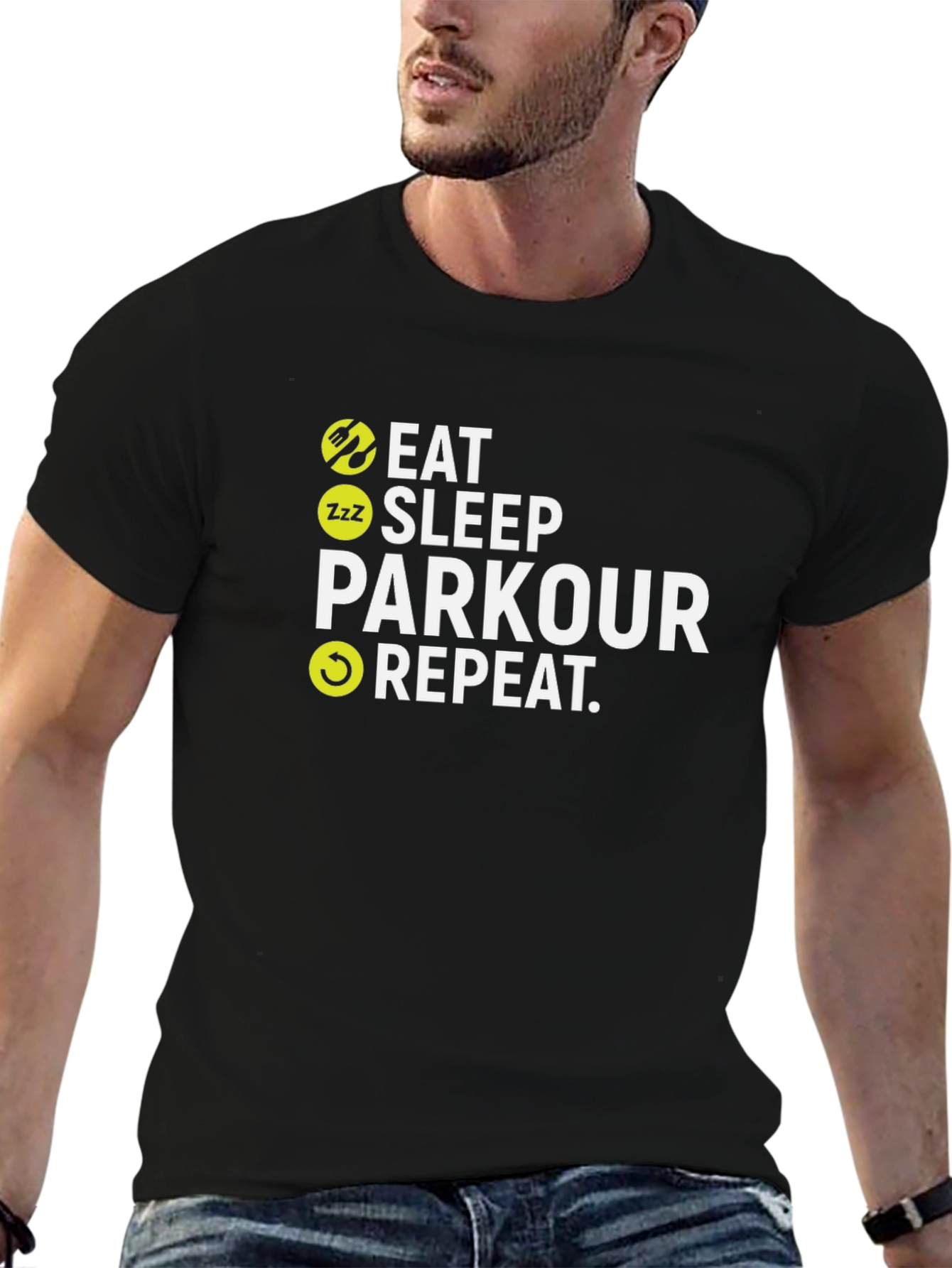 Eat Sleep Parkour Repeat Black T-Shirt