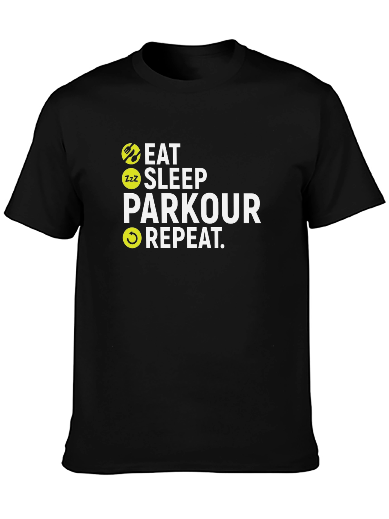 Eat Sleep Parkour Repeat Black T-Shirt