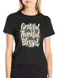 Grateful Thankful Blessed T-Shirt - Fall Thanksgiving Tee