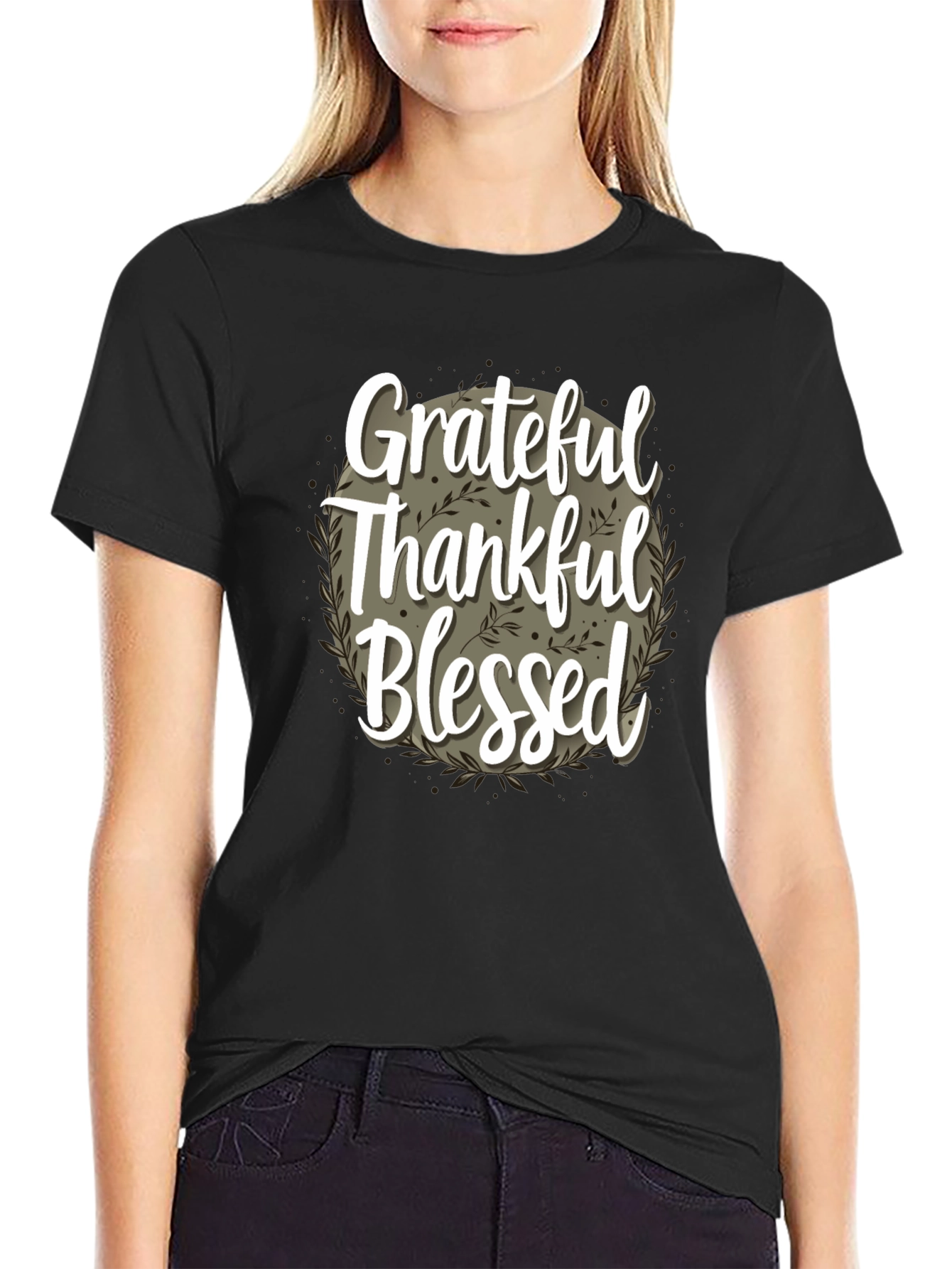 Grateful Thankful Blessed T-Shirt - Fall Thanksgiving Tee