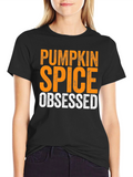 Pumpkin Spice Obsessed Black T-Shirt