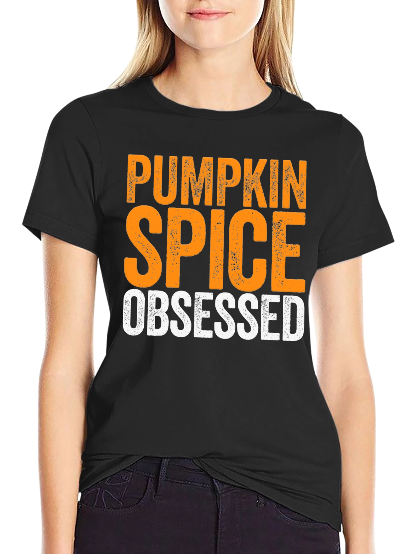 Pumpkin Spice Obsessed Black T-Shirt