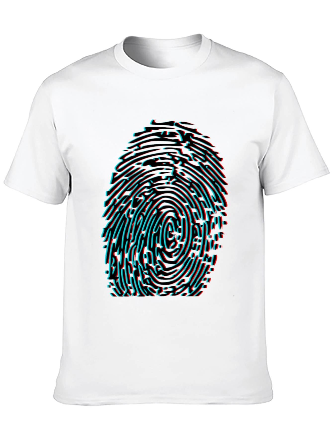 Futuristic Fingerprint Graphic T-Shirt