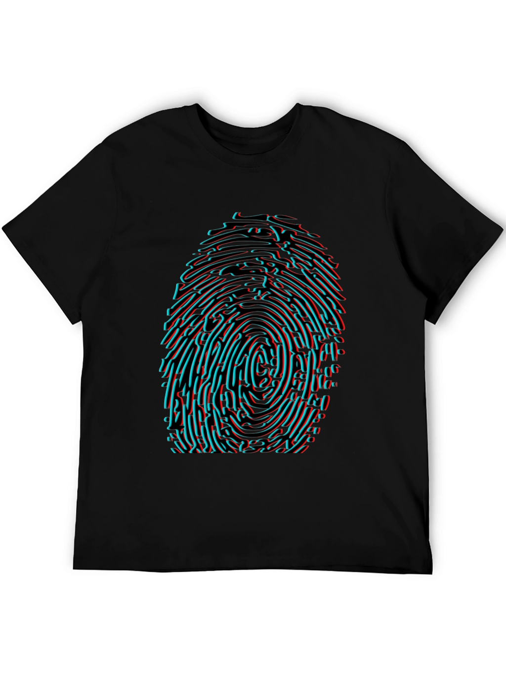 Futuristic Fingerprint Graphic T-Shirt