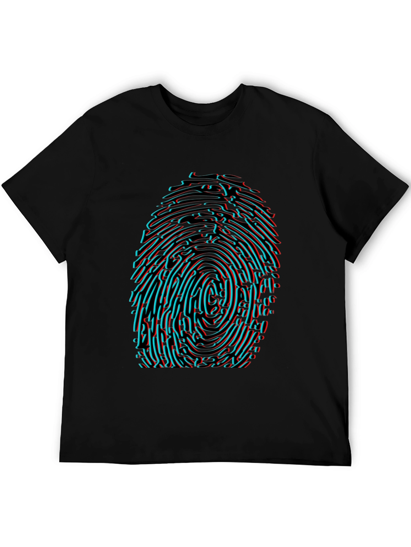 Futuristic Fingerprint Graphic T-Shirt