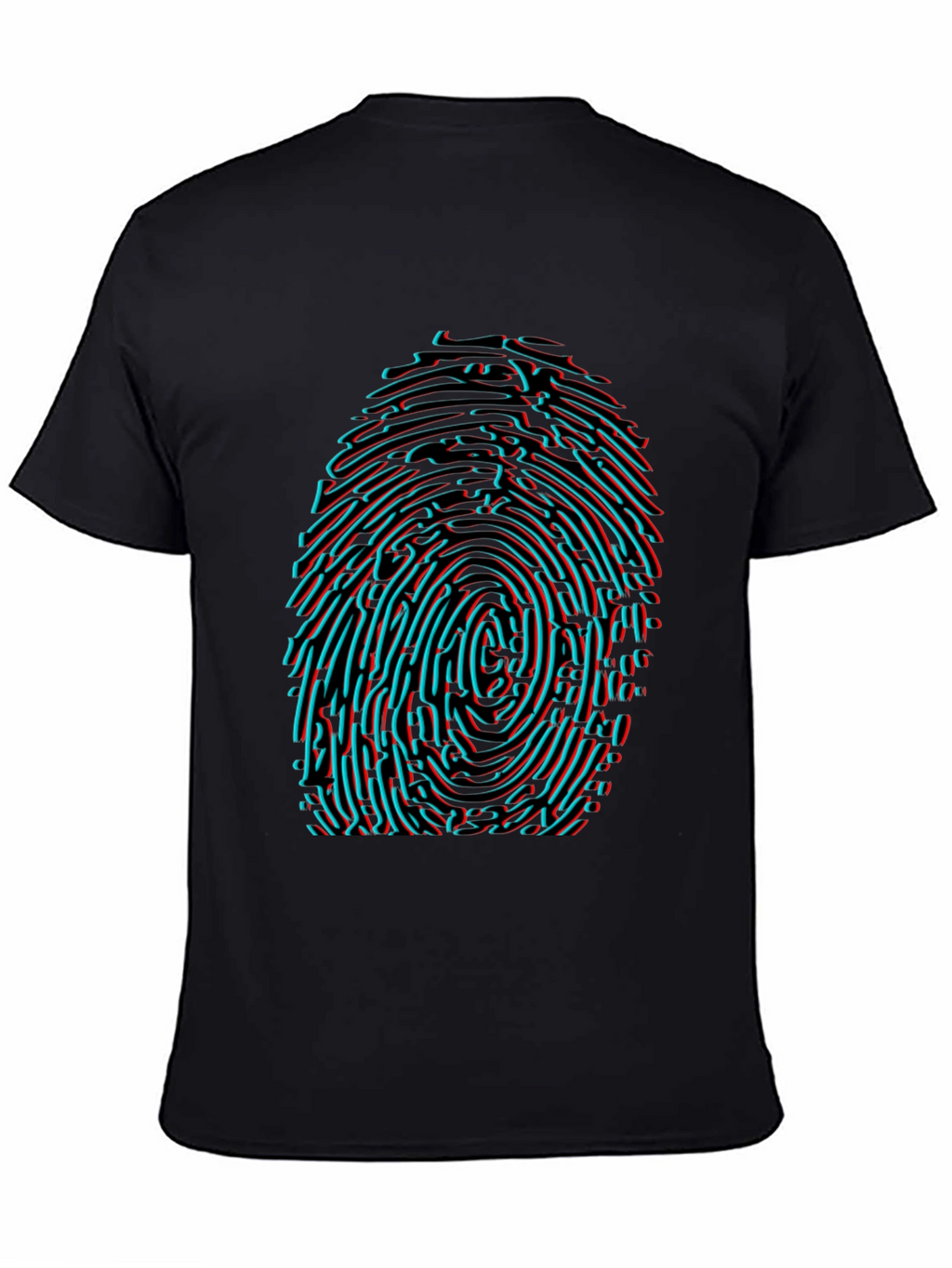Futuristic Fingerprint Graphic T-Shirt