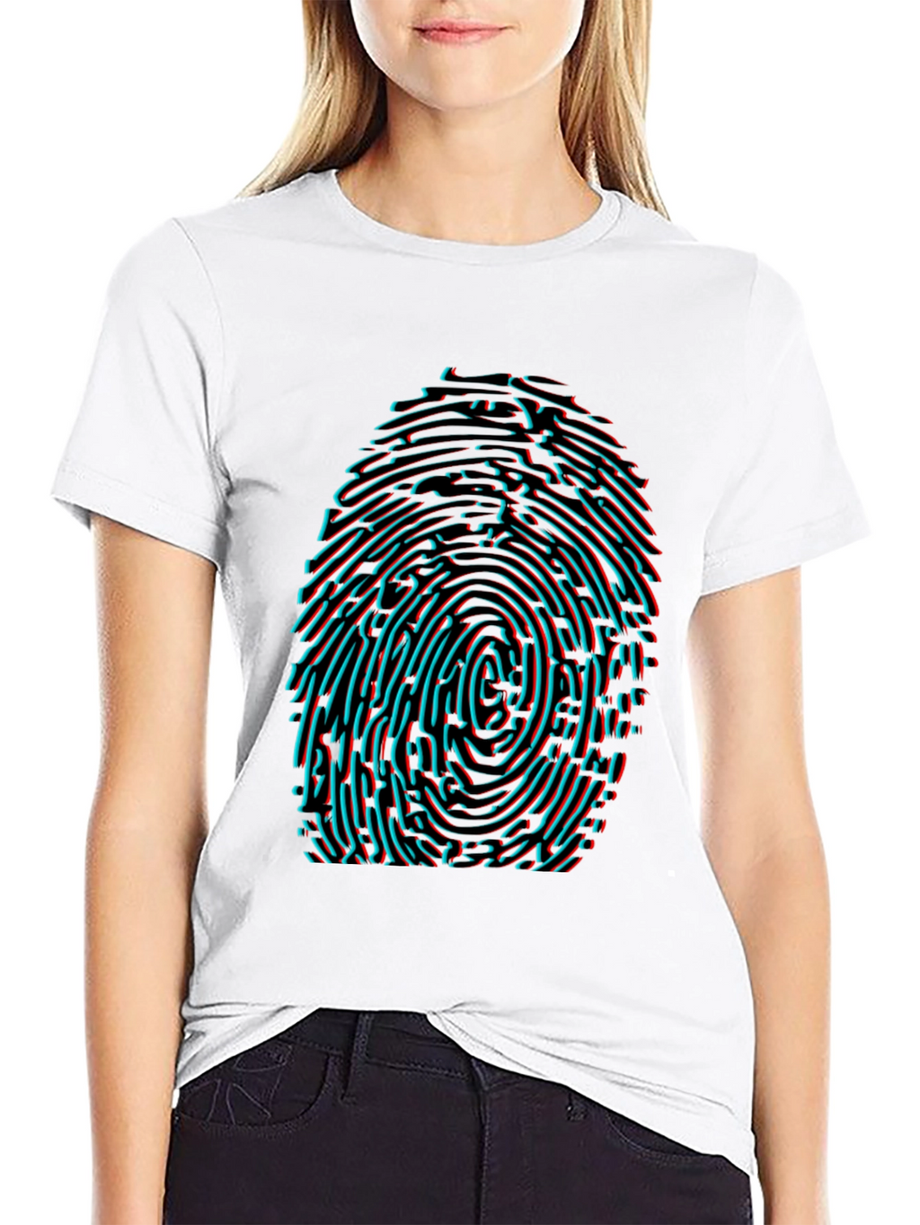 Futuristic Fingerprint Graphic T-Shirt