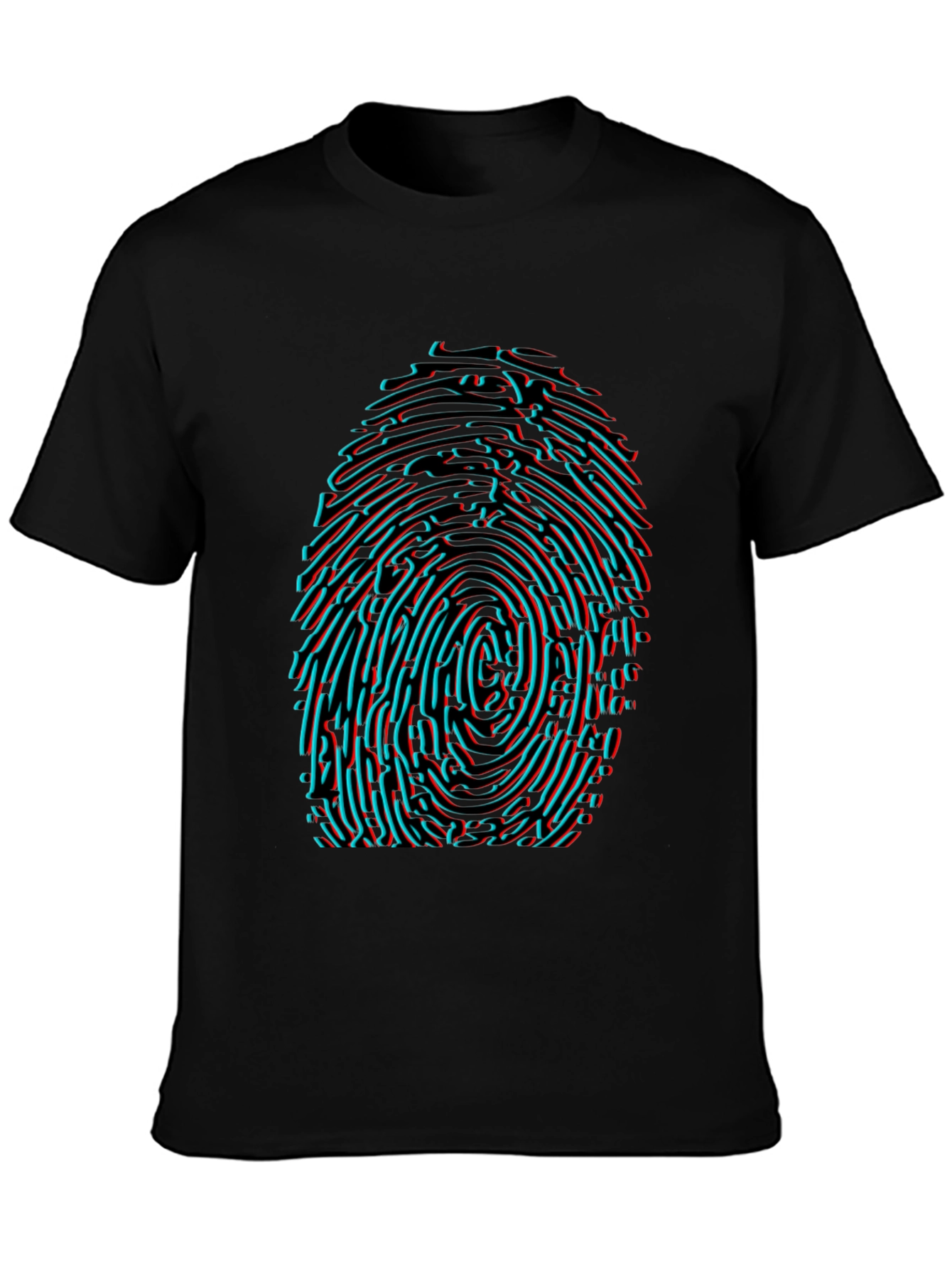 Futuristic Fingerprint Graphic T-Shirt