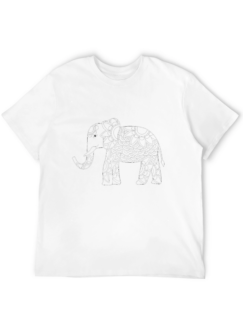 Elephant Mandala Print Black T-Shirt
