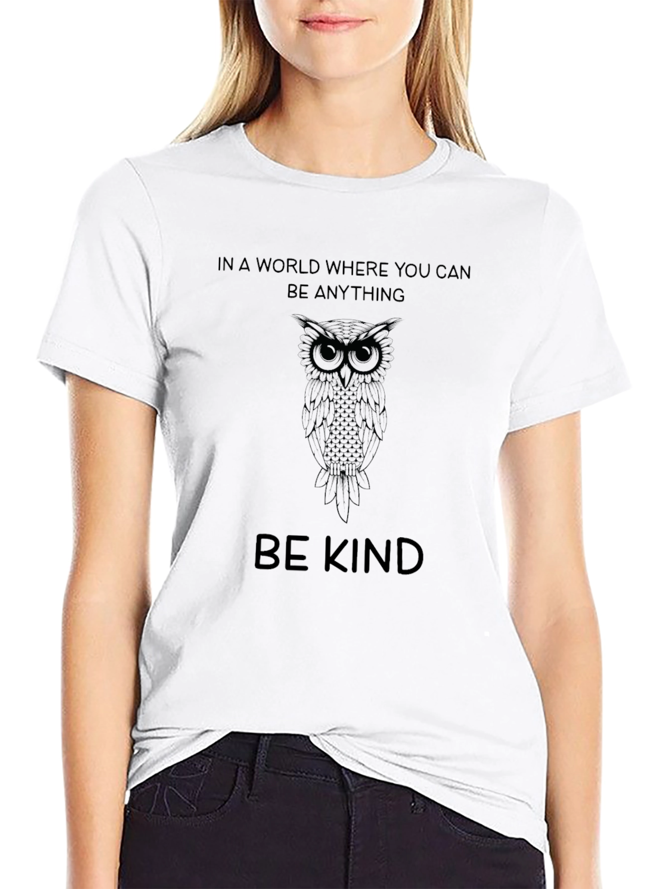 Be Kind Owl Graphic T-Shirt - Soft Cotton Blend
