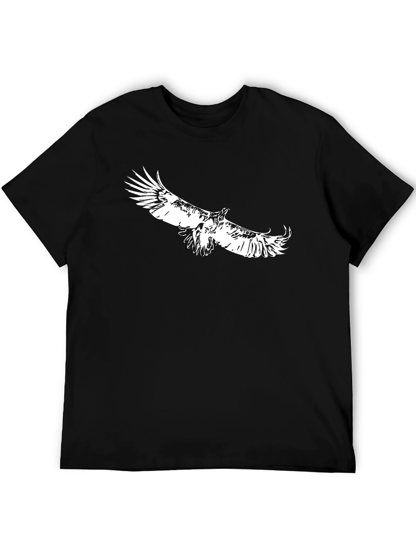 Black T-Shirt with Eagle Print