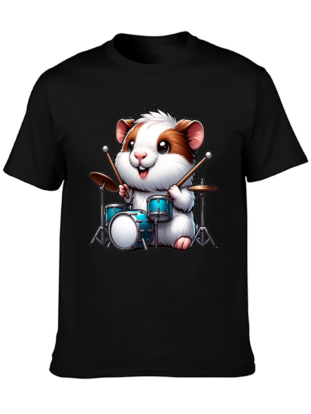 Drummer Hamster Graphic T-Shirt