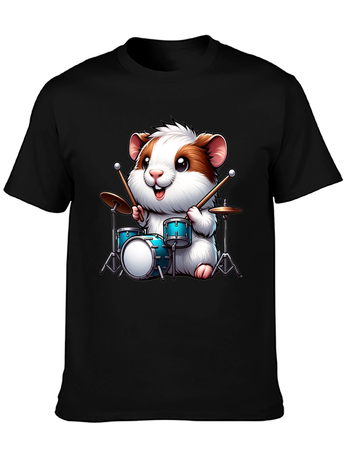 Drummer Hamster Graphic T-Shirt